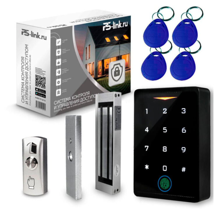 Система СКУД KIT-CH1-FP-180 / сканер отпечатков / магнитный замок 180кг / RFID, WIFI