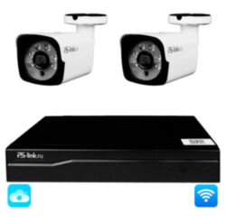 Комплект видеонаблюдения WIFI 5Мп  KIT-W502TB беспроводной, 2 камеры для улицы, ночное видение, удаленный доступ