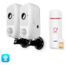 Комплект видеонаблюдения 4G 2Мп KIT-WPS202-4G 2 камеры с аккумулятором, для помещения, микрофон, динамик, ночное видение