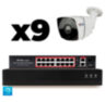 Комплект видеонаблюдения IP 8Мп KIT-C809IP-PL 9 камер для улицы, программный датчик движения, удаленный доступ, ночное видение, умный коммутатор