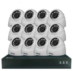 Комплект видеонаблюдения IP 2Мп  KIT-A212IP-POE 12 камер с ночной съемкой для помещения, с датчиком движения, питание PoE