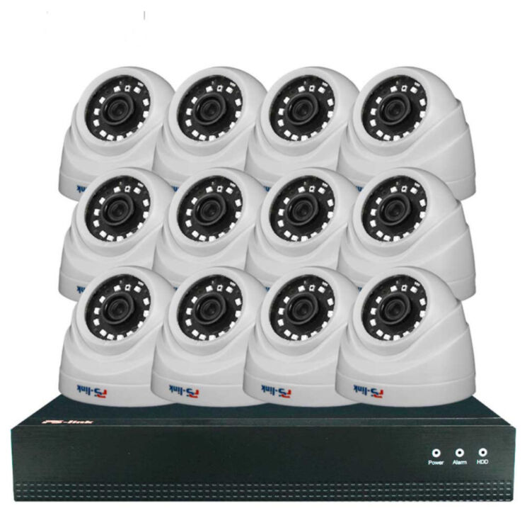 Комплект видеонаблюдения IP 2Мп KIT-A212IP-POE 12 камер с ночной съемкой для помещения, с датчиком движения, питание PoE