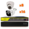 Комплект видеонаблюдения IP 2Мп KIT-B2816IP-POE 8 камер для помещения, 16 камер для улицы, ночная съёмка, POE питание