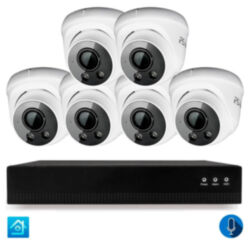 Комплект видеонаблюдения IP 2Мп  KIT-A206IPM-POE 6 камер с микрофоном для помещения, питание PoE, ночная съёмка