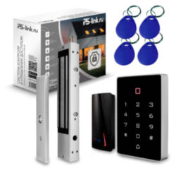 Система СКУД  KIT-T12MF-P-280LED электромагнитный замок 280 кг НО типа, память 2000 карт, для помещения, 2 считывателя Mifare