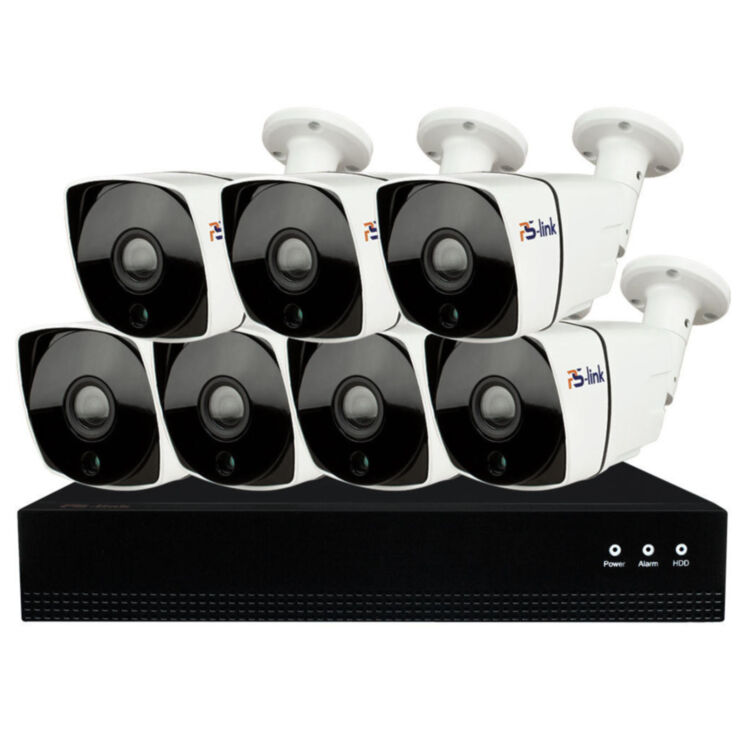 Комплект видеонаблюдения IP 2Мп KIT-С207IP-POE 7 камер с ночной съемкой для улицы, с датчиком движения, питание PoE