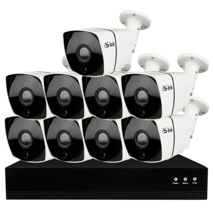 Комплект видеонаблюдения IP 2Мп KIT-С209IP-POE 9 камер с ночной съемкой для улицы, с датчиком движения, питание PoE