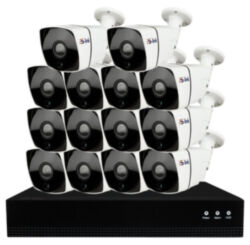 Комплект видеонаблюдения IP 2Мп  KIT-С214IP-POE 14 камер с ночной съемкой для улицы, с датчиком движения, питание PoE
