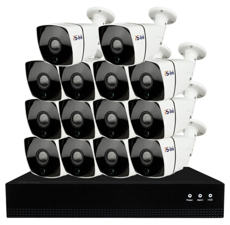Комплект видеонаблюдения IP 2Мп KIT-С214IP-POE 14 камер с ночной съемкой для улицы, с датчиком движения, питание PoE