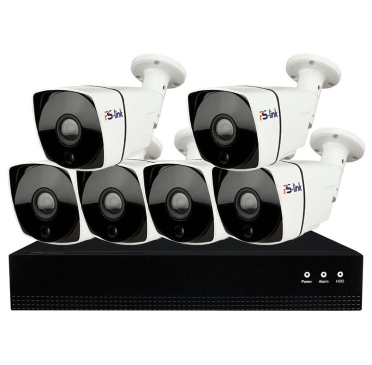 Комплект видеонаблюдения IP 5Мп KIT-С506IP-POE 6 камер с ночной съемкой для улицы, с датчиком движения, питание PoE