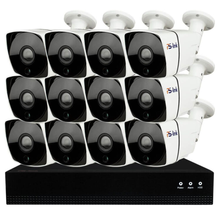 Комплект видеонаблюдения IP 5Мп KIT-С512IP-POE 12 камер с ночной съемкой для улицы, с датчиком движения, питание PoE