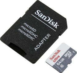 Карта памяти SanDisk Ultra microSDXC 64GB (SDSQUNS-064G-GN3MA)