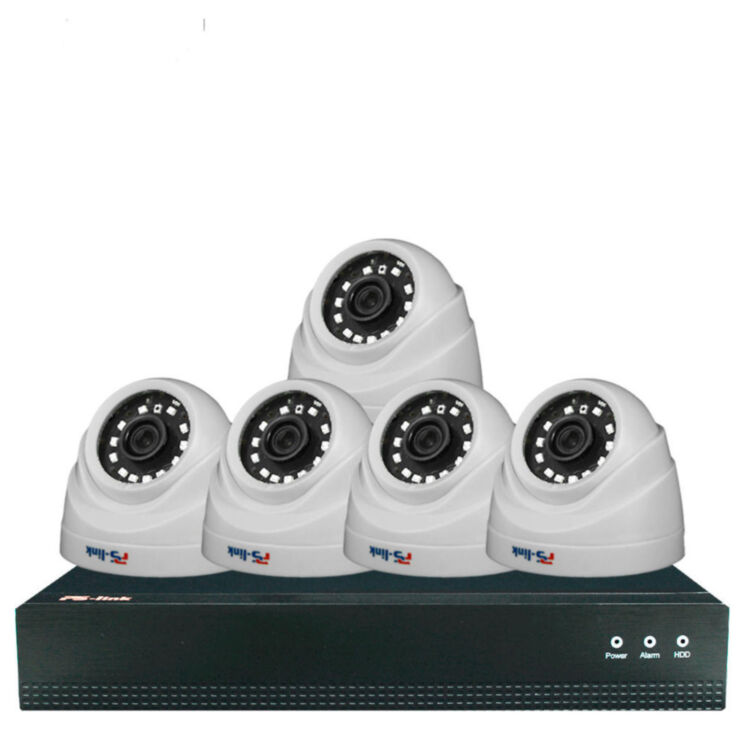 Комплект видеонаблюдения IP 2Мп KIT-A205IP-POE 5 камер с ночной съемкой для помещения, с датчиком движения, питание PoE