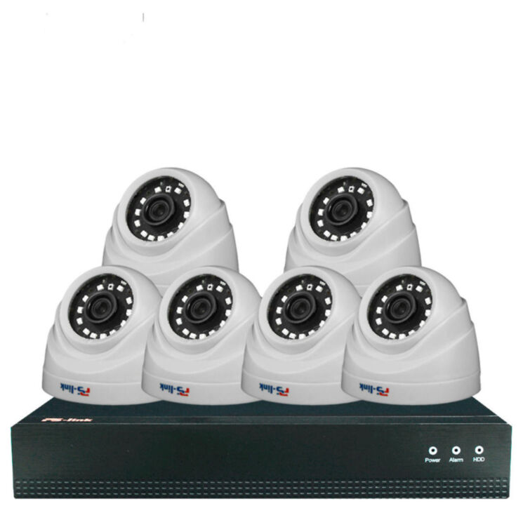 Комплект видеонаблюдения IP 2Мп KIT-A206IP-POE 6 камер с ночной съемкой для помещения, с датчиком движения, питание PoE