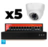 Комплект видеонаблюдения IP 2Мп KIT-A205IP-PL 5 камер, программный датчик движения, удаленный доступ, ночное видение
