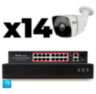 Комплект видеонаблюдения IP 2Мп KIT-C214IP-PL 14 камер для улицы, программный датчик движения, удаленный доступ, ночное видение, умный коммутатор