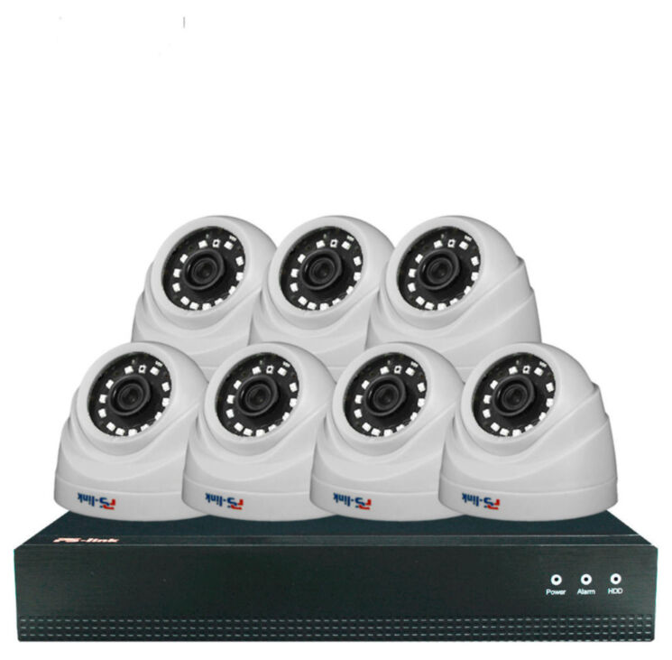 Комплект видеонаблюдения IP 2Мп KIT-A207IP-POE 7 камер с ночной съемкой для помещения, с датчиком движения, питание PoE