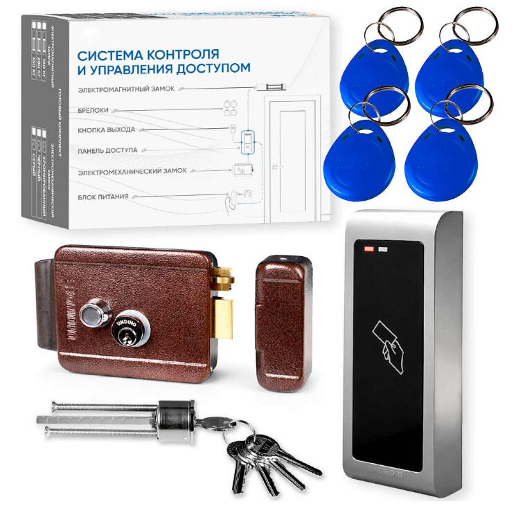 Комплект СКУД Undino KIT-CR301EM-B эл. механический замок, RFID, бюджет 10000