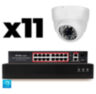 Комплект видеонаблюдения IP 2Мп KIT-A211IP-PL 11 камер, программный датчик движения, удаленный доступ, ночное видение, умный коммутатор