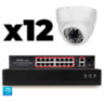 Комплект видеонаблюдения IP 2Мп KIT-A212IP-PL 12 камер, программный датчик движения, удаленный доступ, ночное видение, умный коммутатор