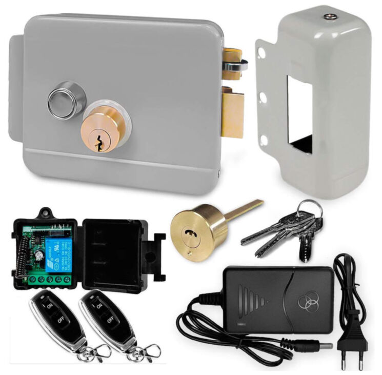 Комплект электромеханический замок KIT-EML-G-RP с радиореле и блоком питания