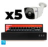 Комплект видеонаблюдения IP 5Мп KIT-C505IP-PL 5 камер для улицы, программный датчик движения, удаленный доступ, ночное видение