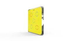 Выключатель пятиканальный Heltun (Жёлтая панель, Хромированная рамка) (HEL_SW-5A-1-Y-C)